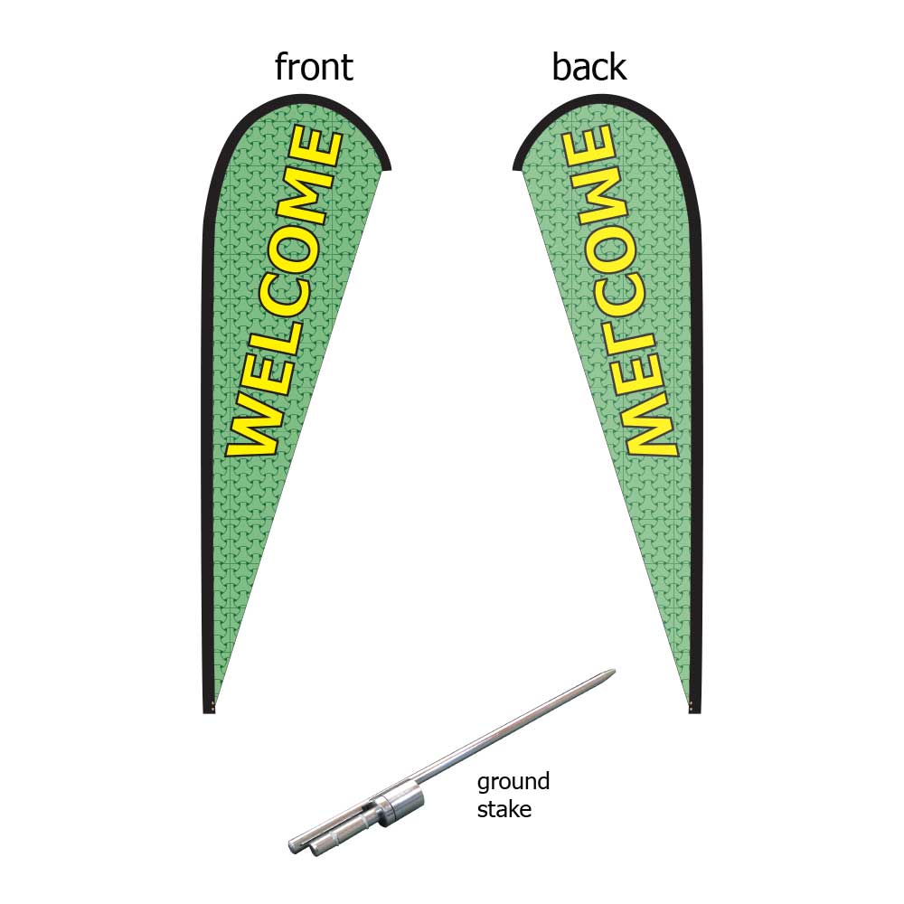 16ft. Teardrop Banner Kit #1 (Single Sided - Flag, Pole, Ground Stake, Carrying Case)